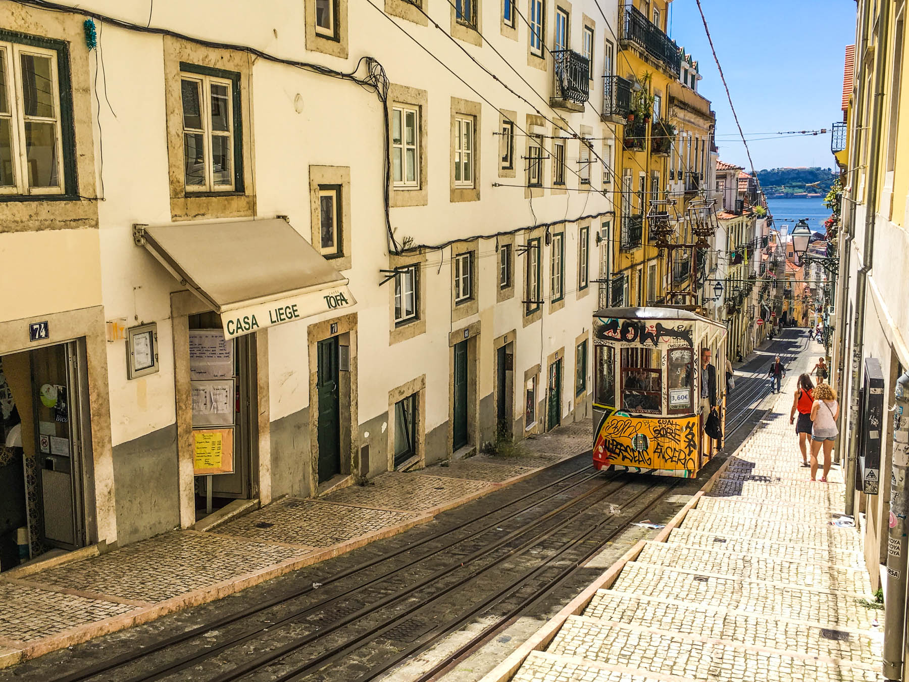 lizbona tramwaj uliczka w lizbonie